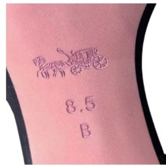 Coach Black Leather 'Melodie' T-strap Heeled Sandal Size 8.5 - Picture 8 of 8